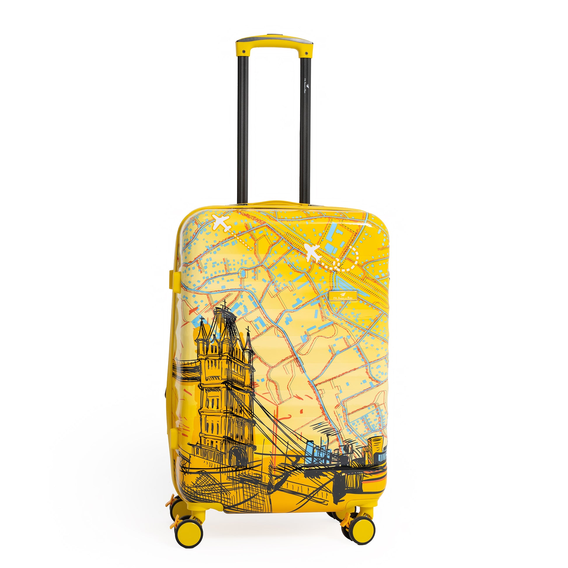 ENVY 3-Piece PC Print Trolley Luggage Set in Yellow