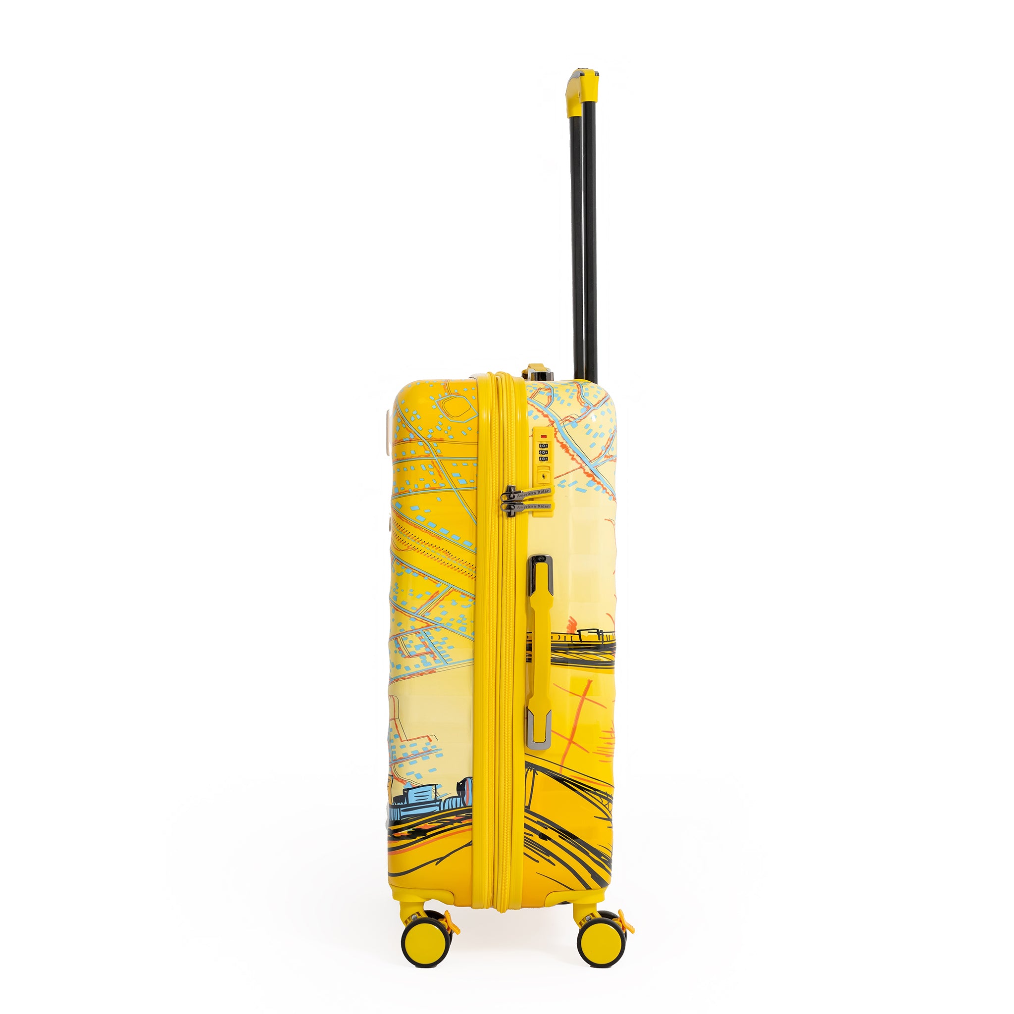 ENVY 3-Piece PC Print Trolley Luggage Set in Yellow