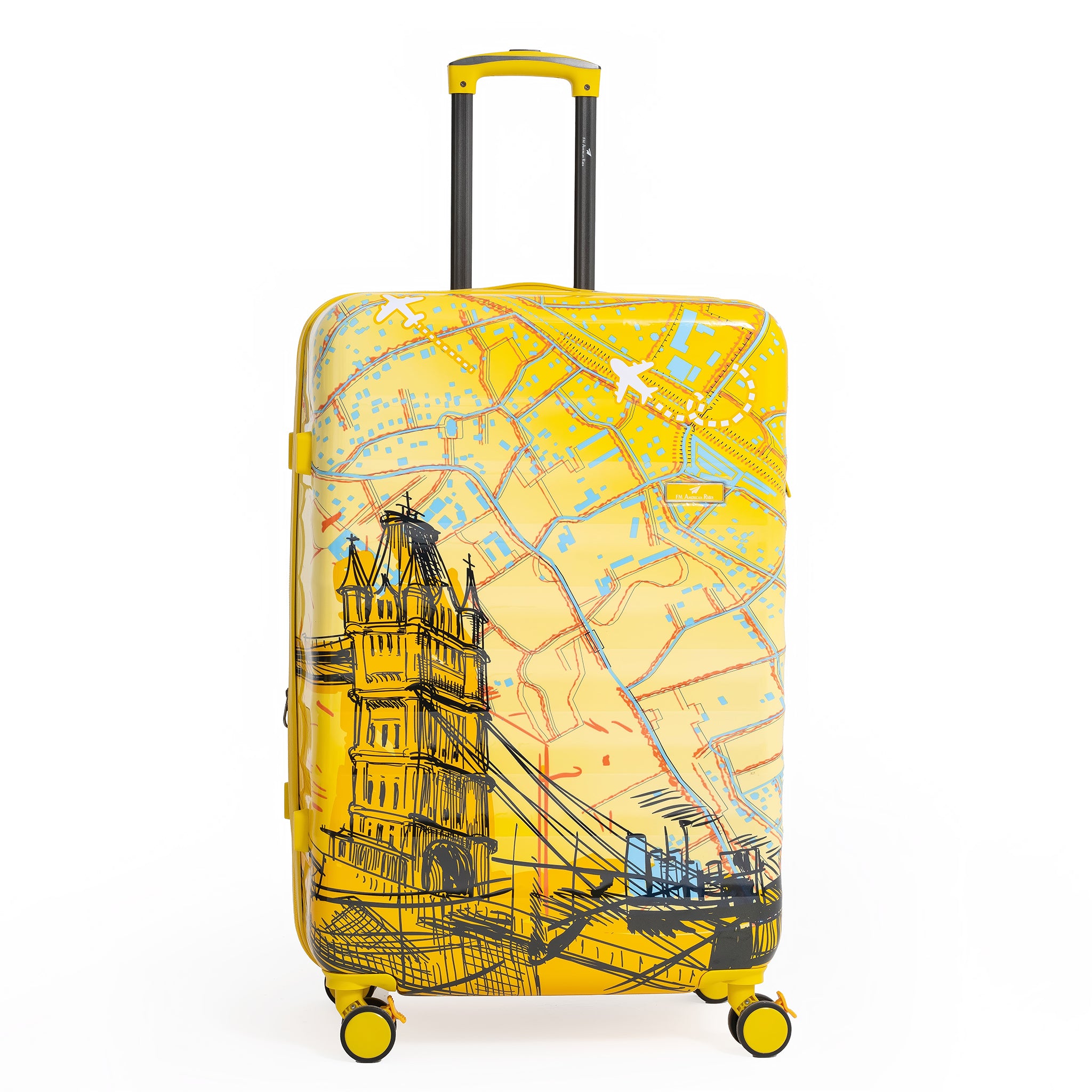 ENVY 3-Piece PC Print Trolley Luggage Set in Yellow