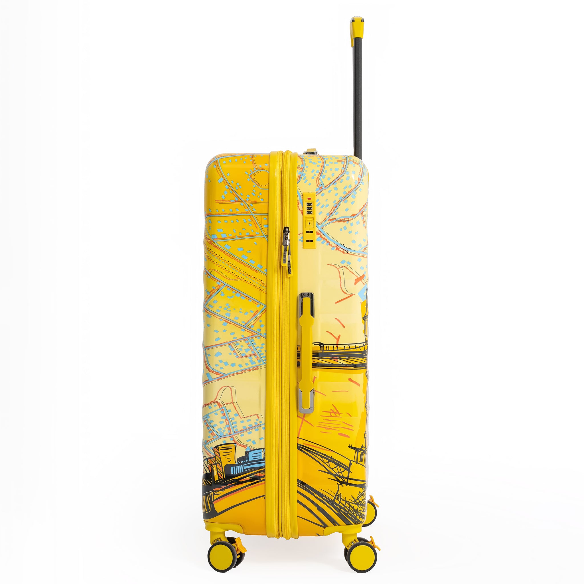 ENVY 3-Piece PC Print Trolley Luggage Set in Yellow