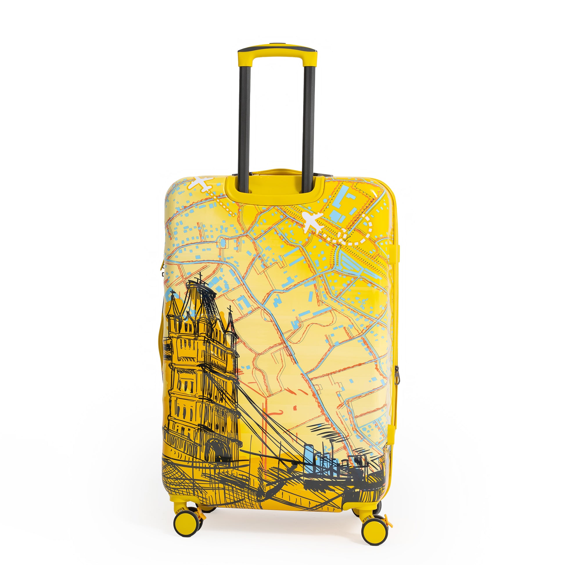 ENVY 3-Piece PC Print Trolley Luggage Set in Yellow