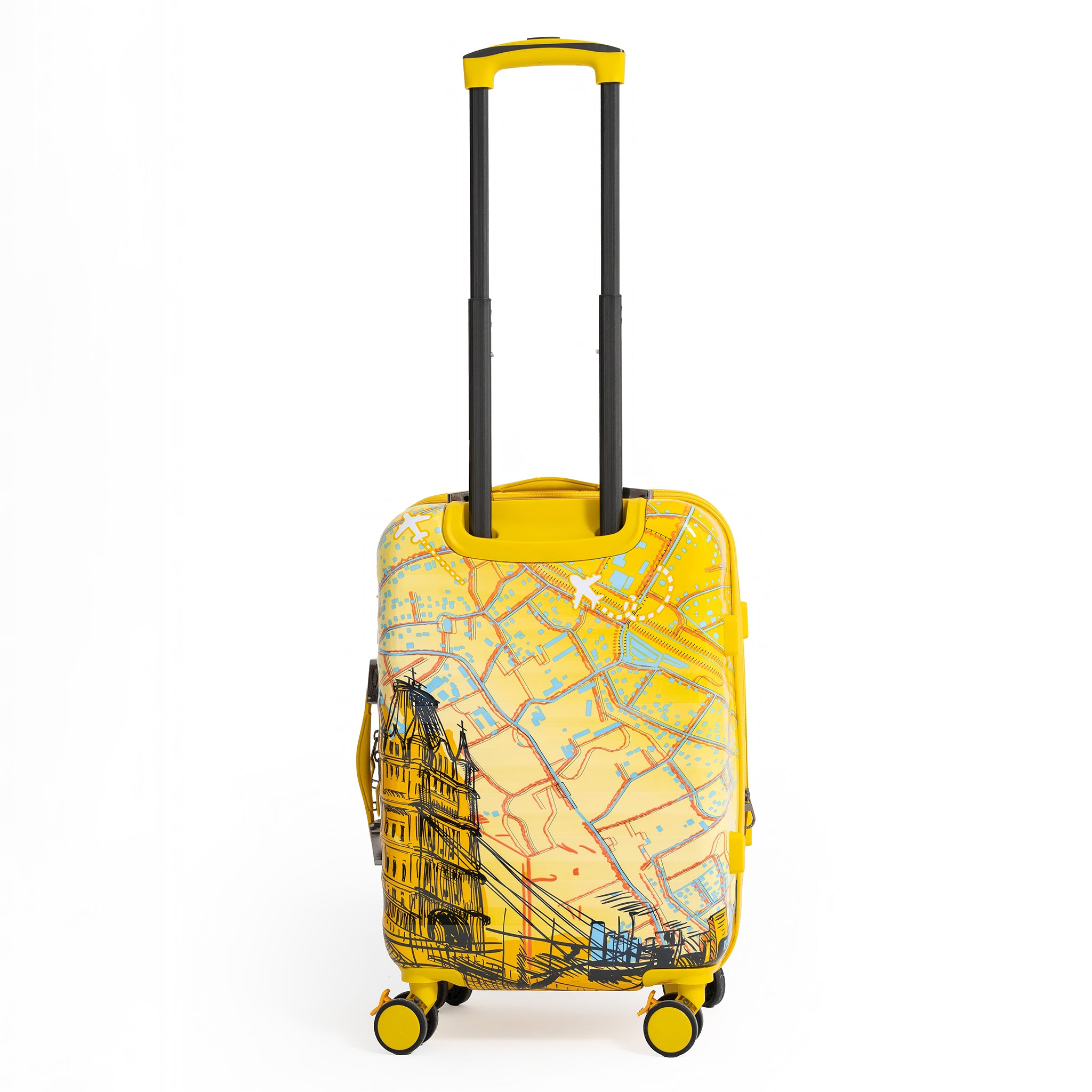 ENVY 3-Piece PC Print Trolley Luggage Set in Yellow