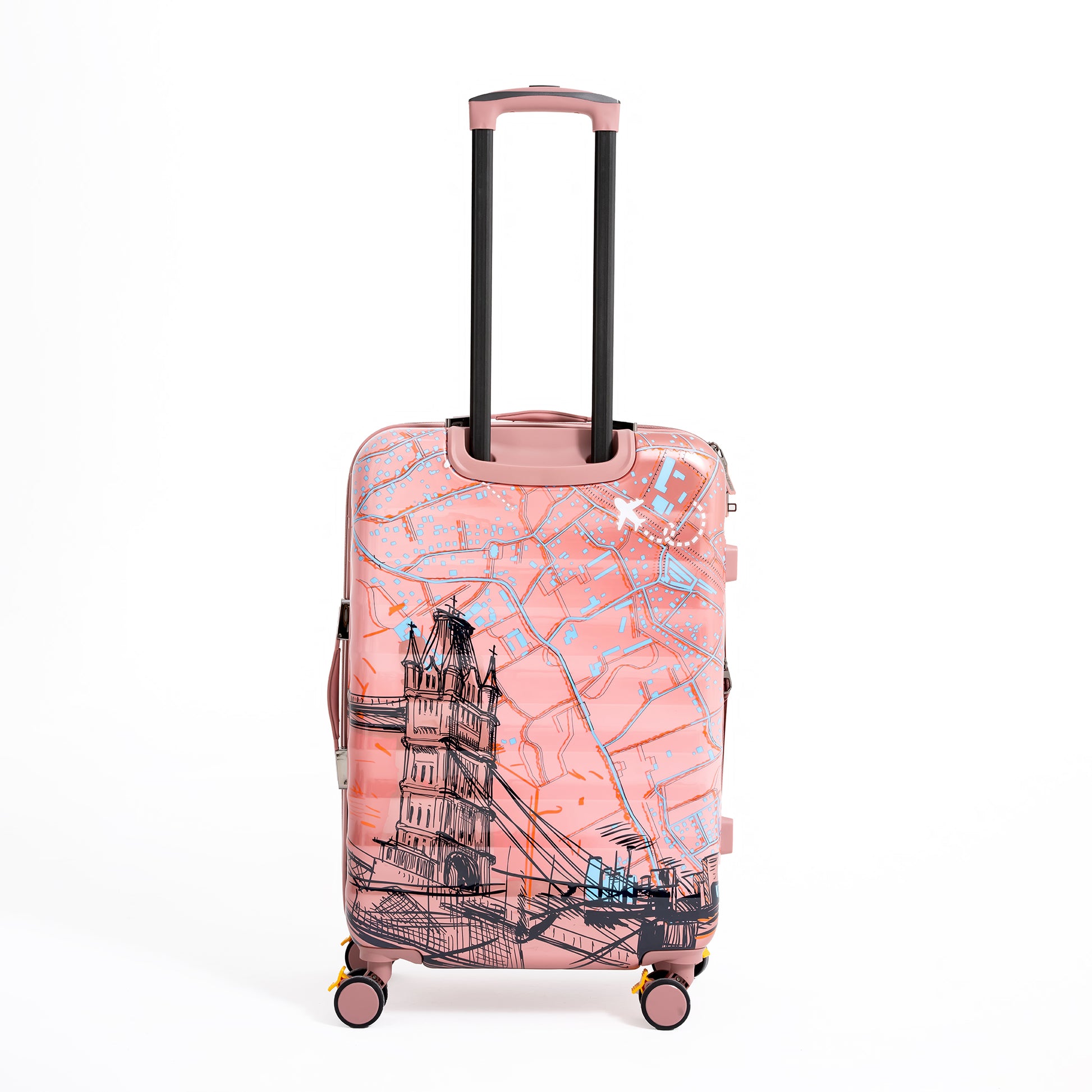 ENVY 3PCS Rose Gold PC Print Hard Shell Trolley Luggage Set