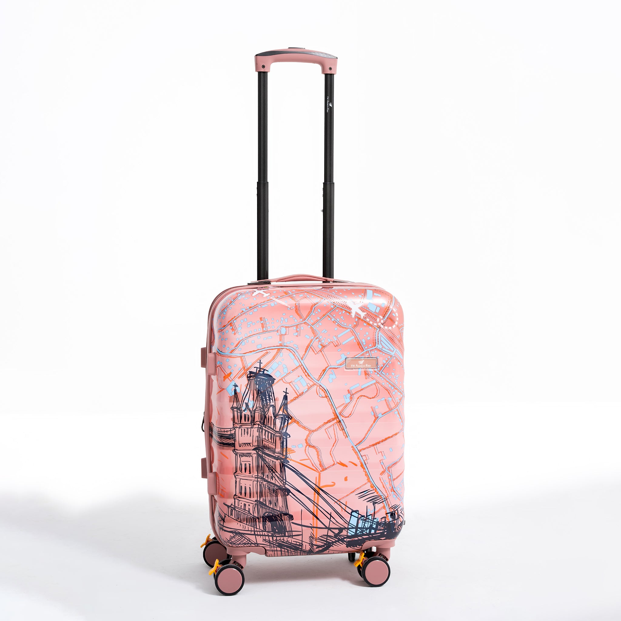ENVY 3PCS Rose Gold PC Print Hard Shell Trolley Luggage Set