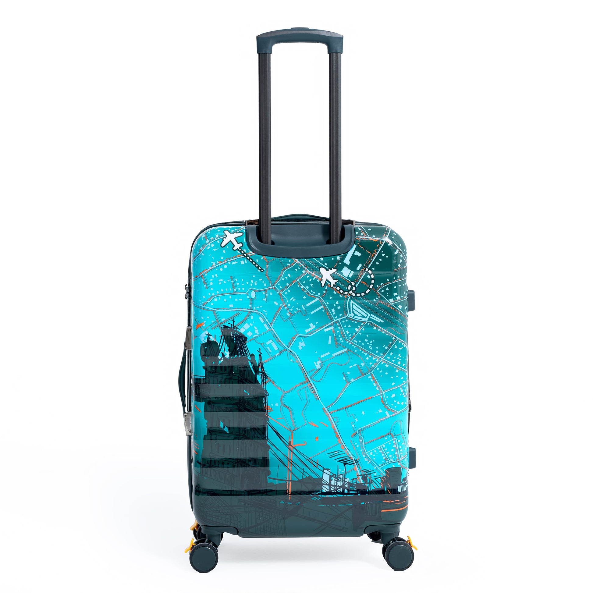 ENVY 3-Piece PC Print Trolley Luggage Set in Olive Green