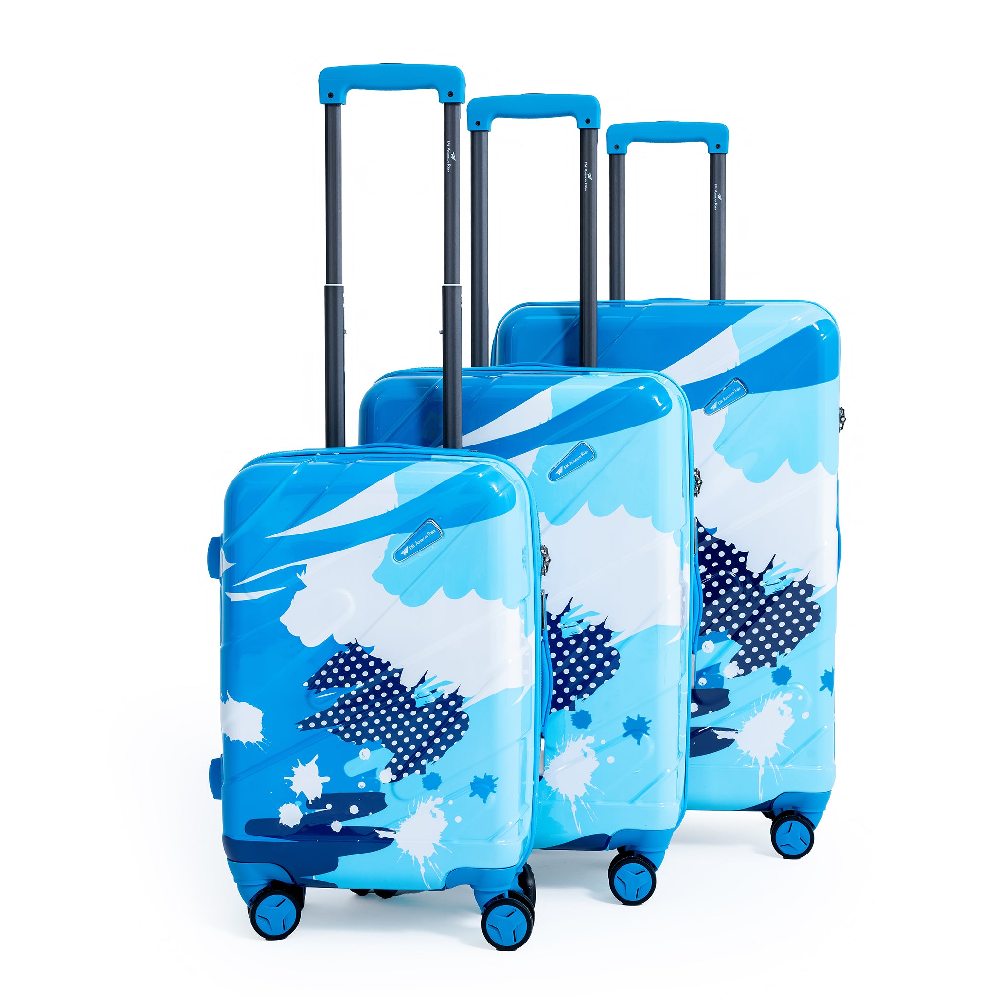 ENVY Sky Blue 3-Piece Trolley Bag Set – Lightweight ABS+PC Hardshell Luggage