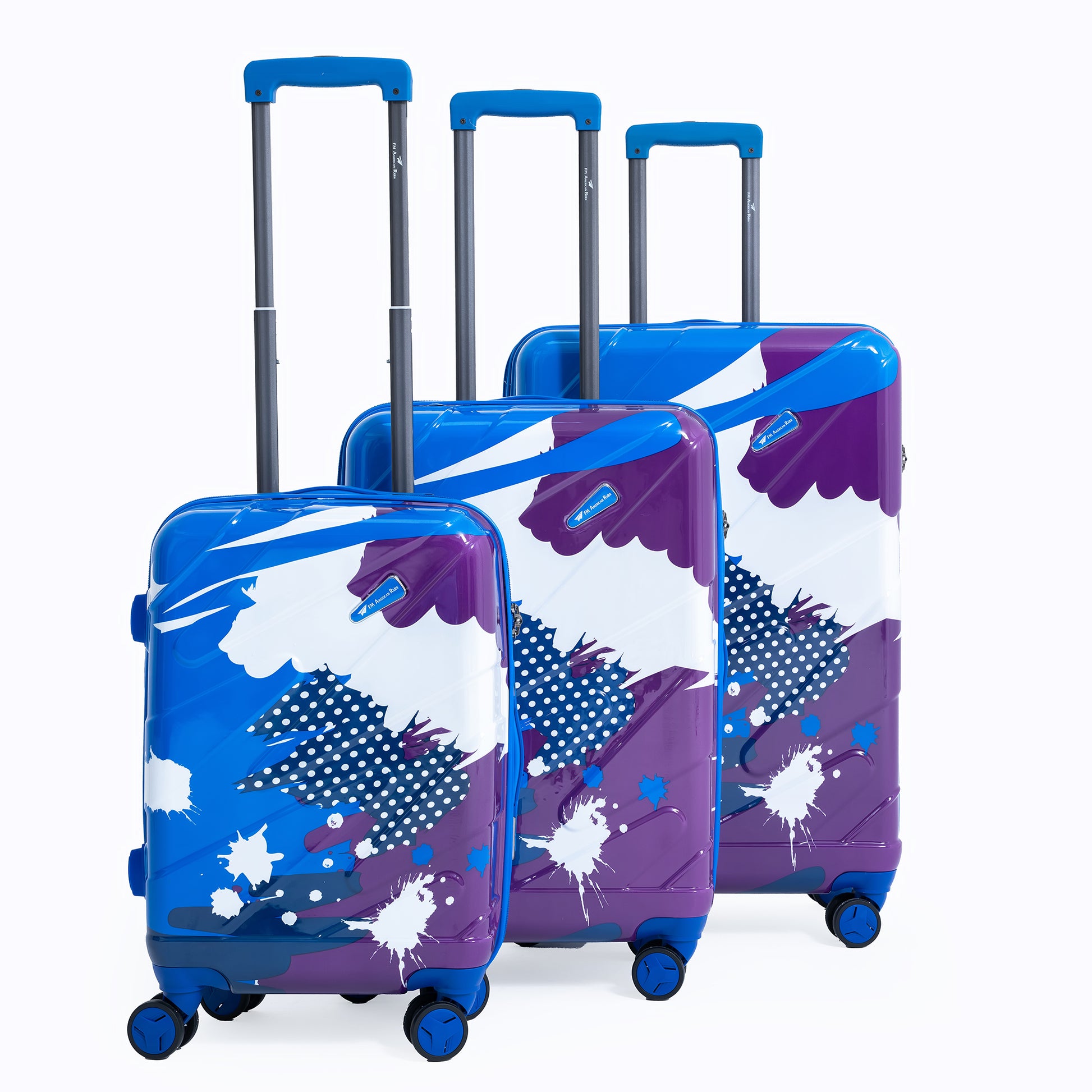 ENVY Navy Blue 3-Piece Trolley Bag Set – Lightweight ABS+PC Hardshell Luggage