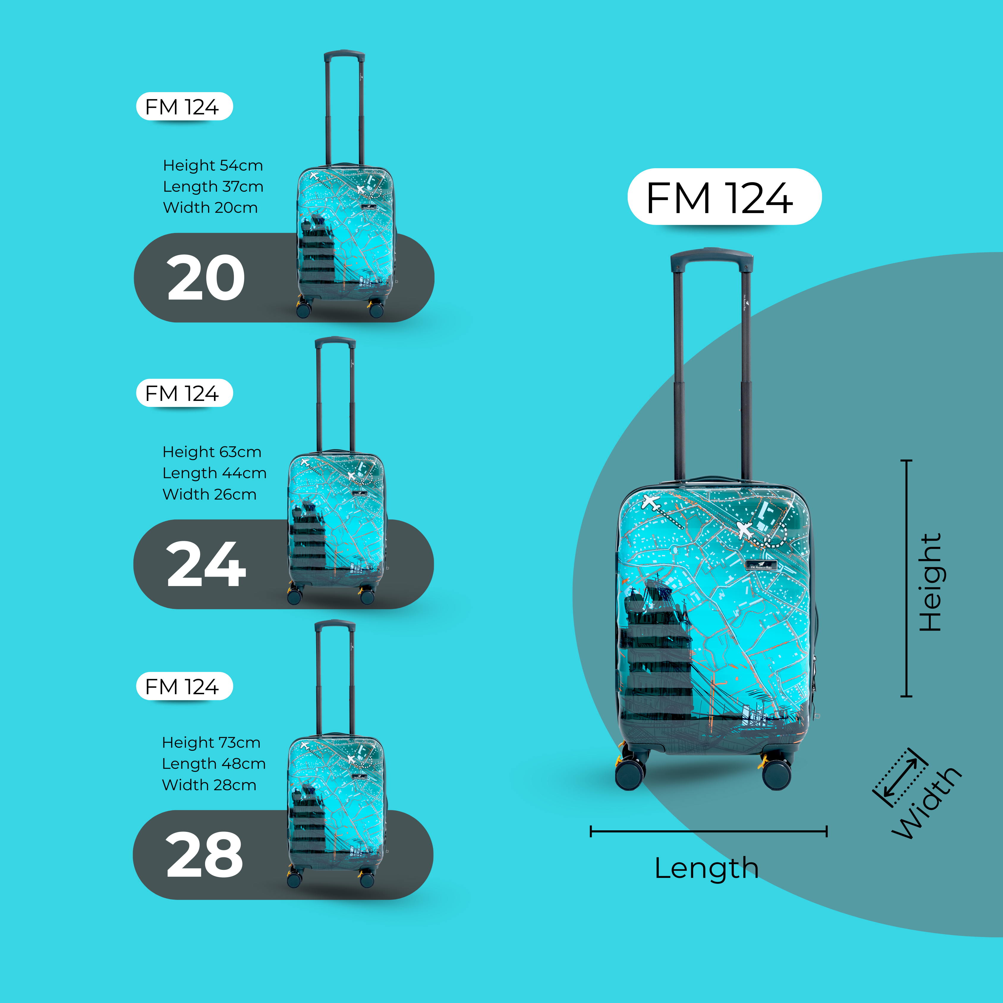 مجموعة حقائب سفر بعجلات من AMERICAN RIDER ENVY، مكونة من 3 قطع، مطبوعة بطباعة PC، باللون الأخضر الزيتوني