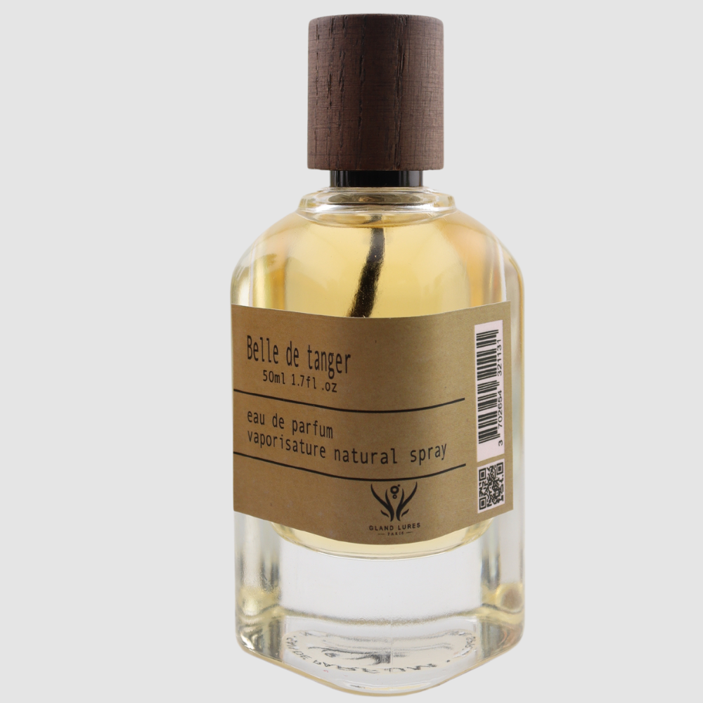BELLA-DE TANGER BY GLAND LURES PARIS, ELEGANT BOTTLE WITH&nbsp; ORGANIC WOODEN PACKING.