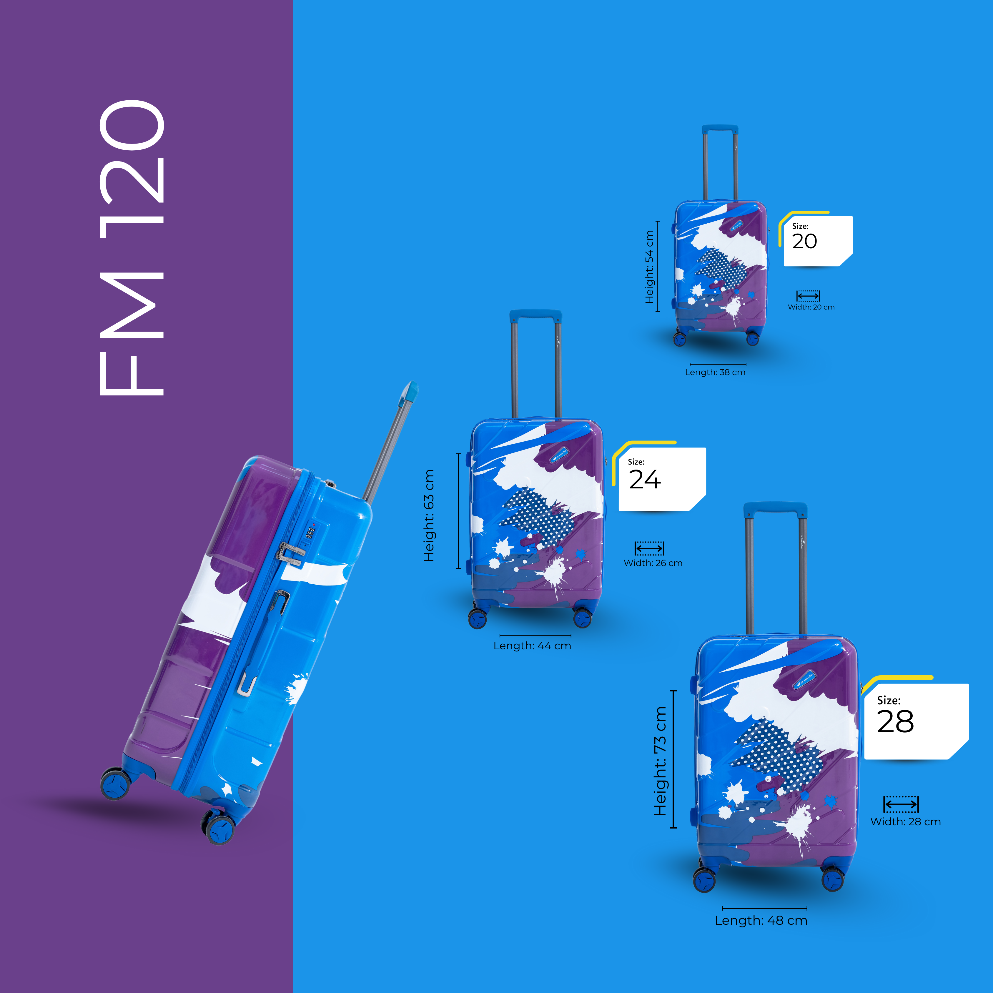 مجموعة حقائب سفر بعجلات AMERICAN RIDER ENVY باللون الأزرق الداكن، مكونة من 3 قطع