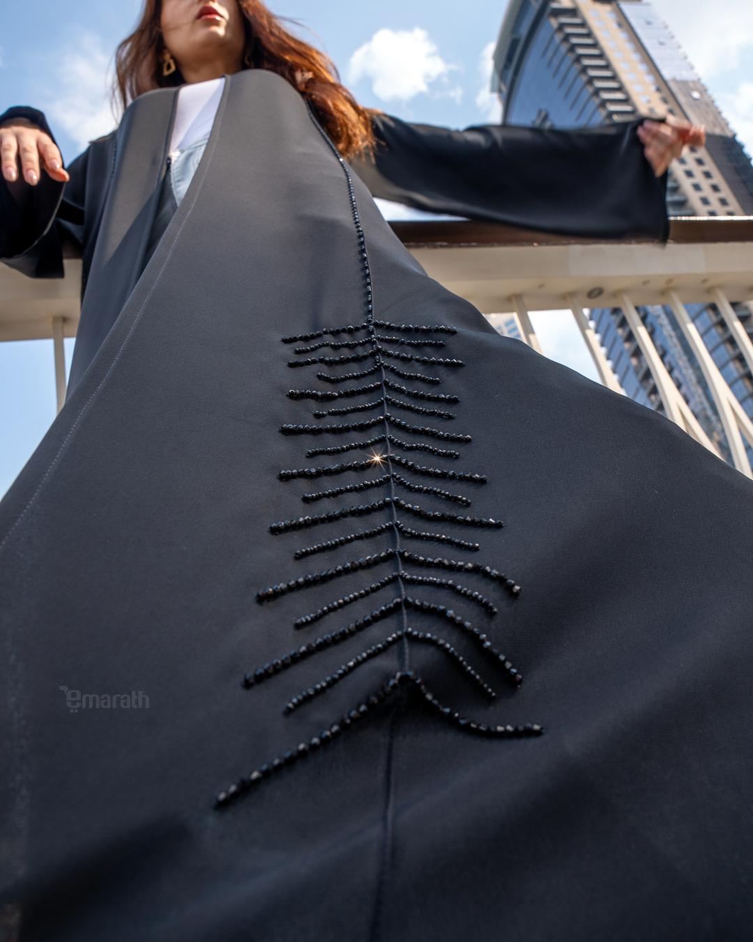 Modern Black Abaya for women with Side Pleats – Modesty  Premium Design in Armani Satin & Nida Fabric