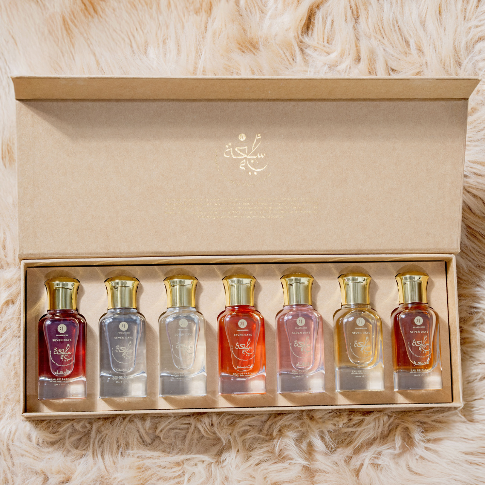 Introducing Seven Days, the perfect perfume collection for everyday use.