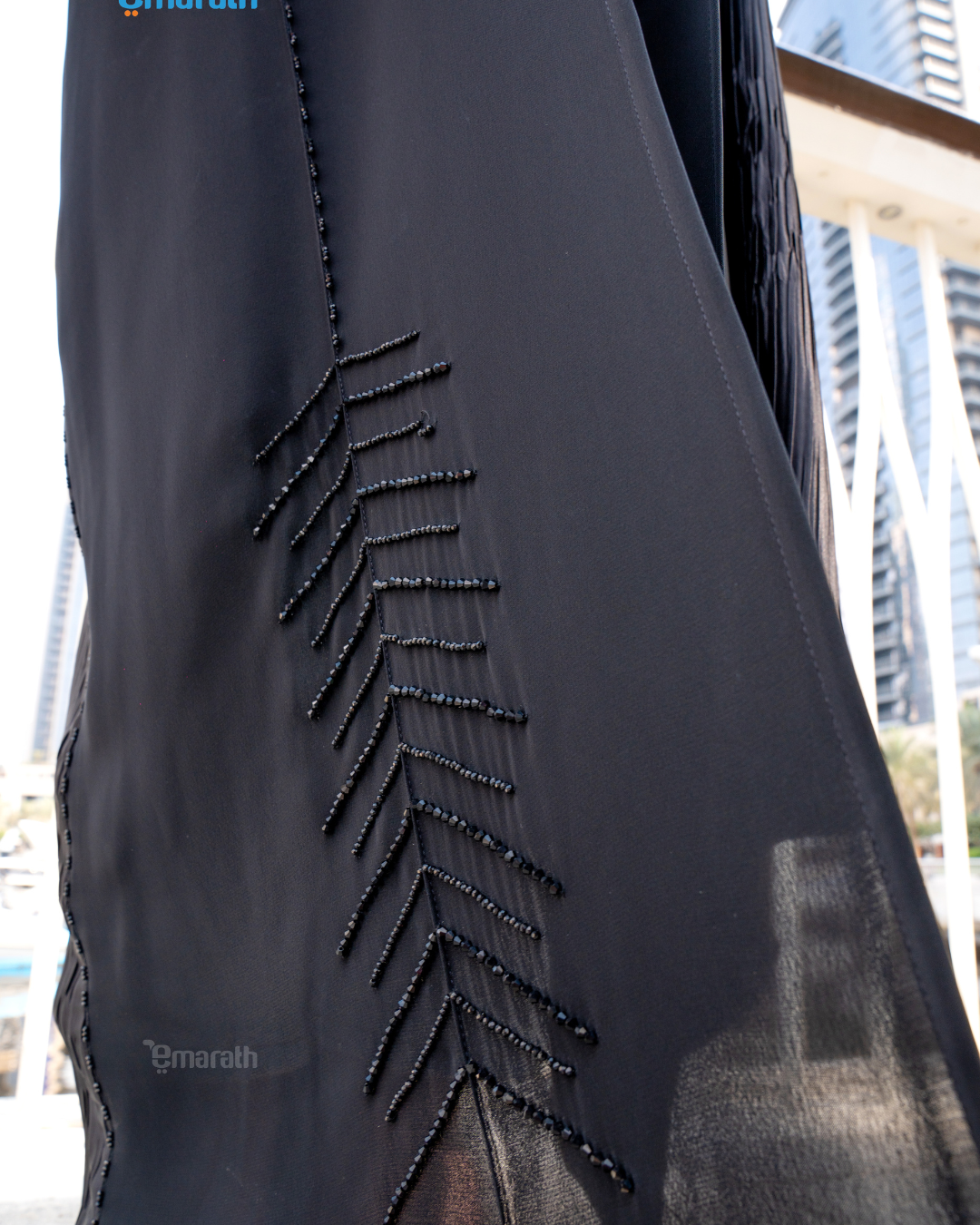 Modern Black Abaya for women with Side Pleats – Modesty  Premium Design in Armani Satin & Nida Fabric