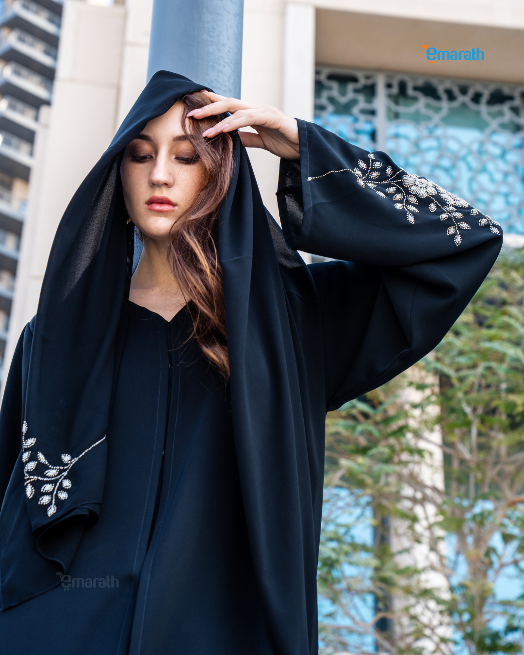 Graceful Floral Embroidered Abaya – Elegant & Modest Fashion