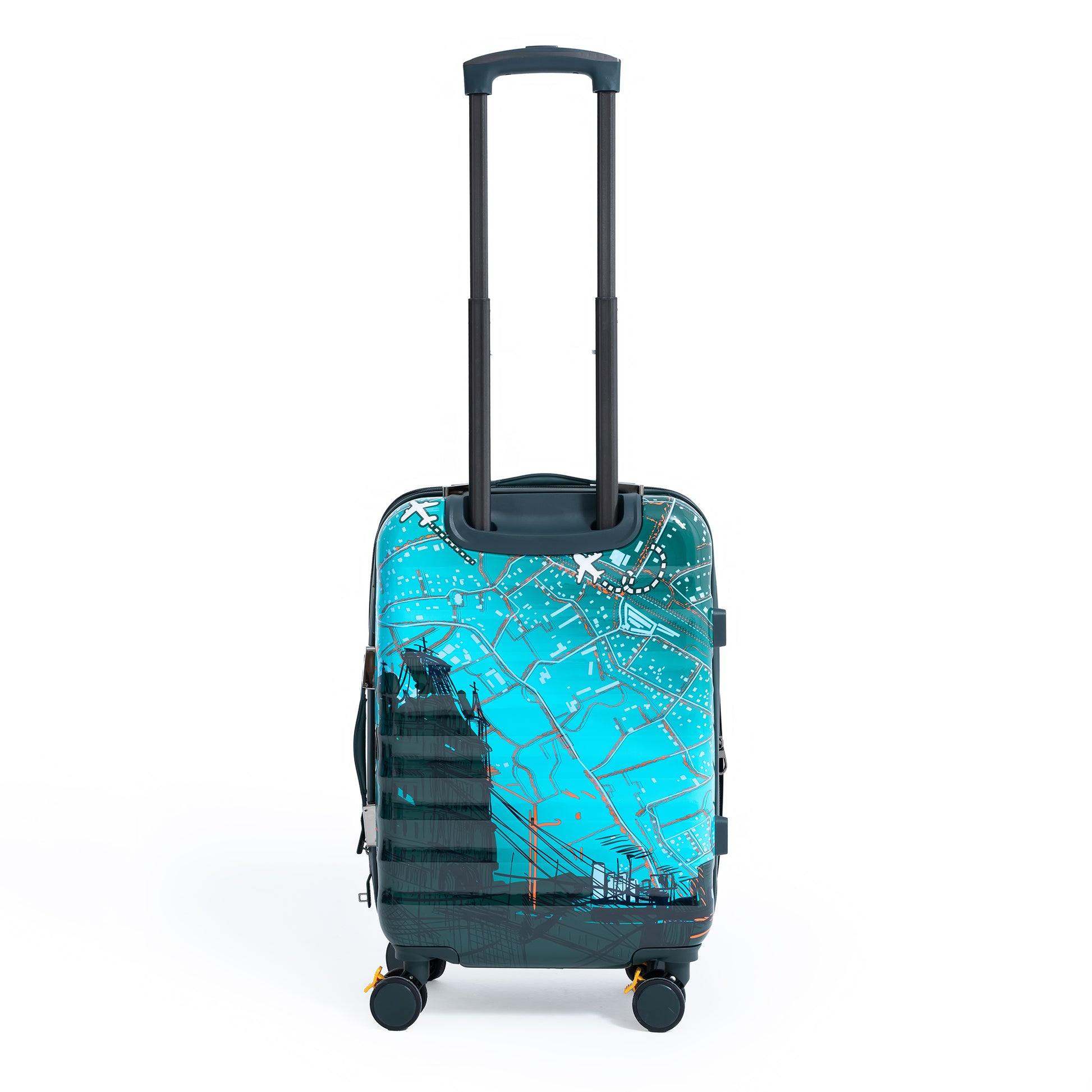 ENVY 3-Piece PC Print Trolley Luggage Set in Olive Green