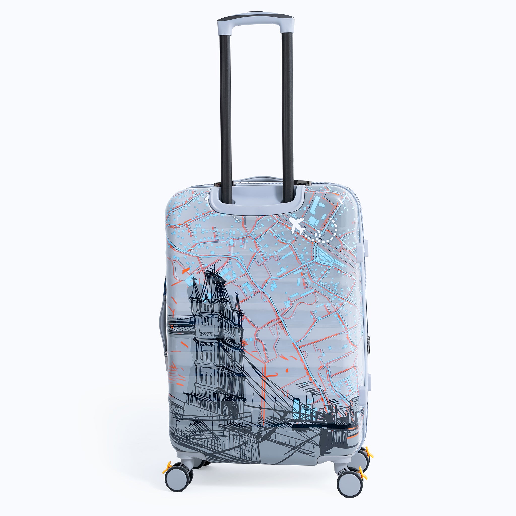 ENVY 3-Piece PC Print Trolley Luggage Set in Grey– Lightweight Cabin & Check-in Travel Bags (Small 20”, Medium 24”, Large 28”)