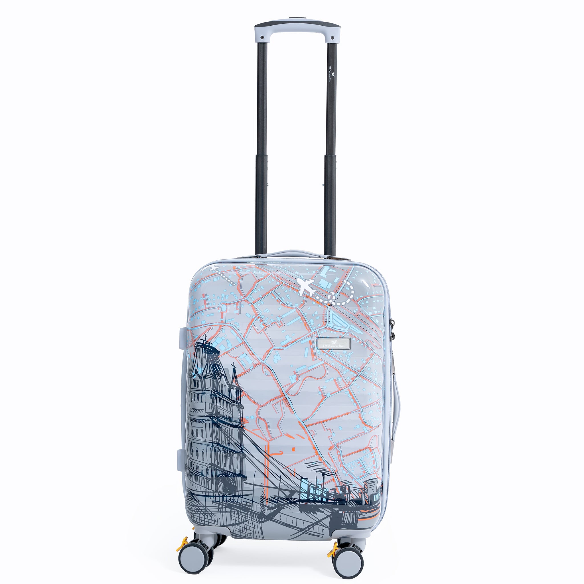 ENVY 3-Piece PC Print Trolley Luggage Set in Grey– Lightweight Cabin & Check-in Travel Bags (Small 20”, Medium 24”, Large 28”)