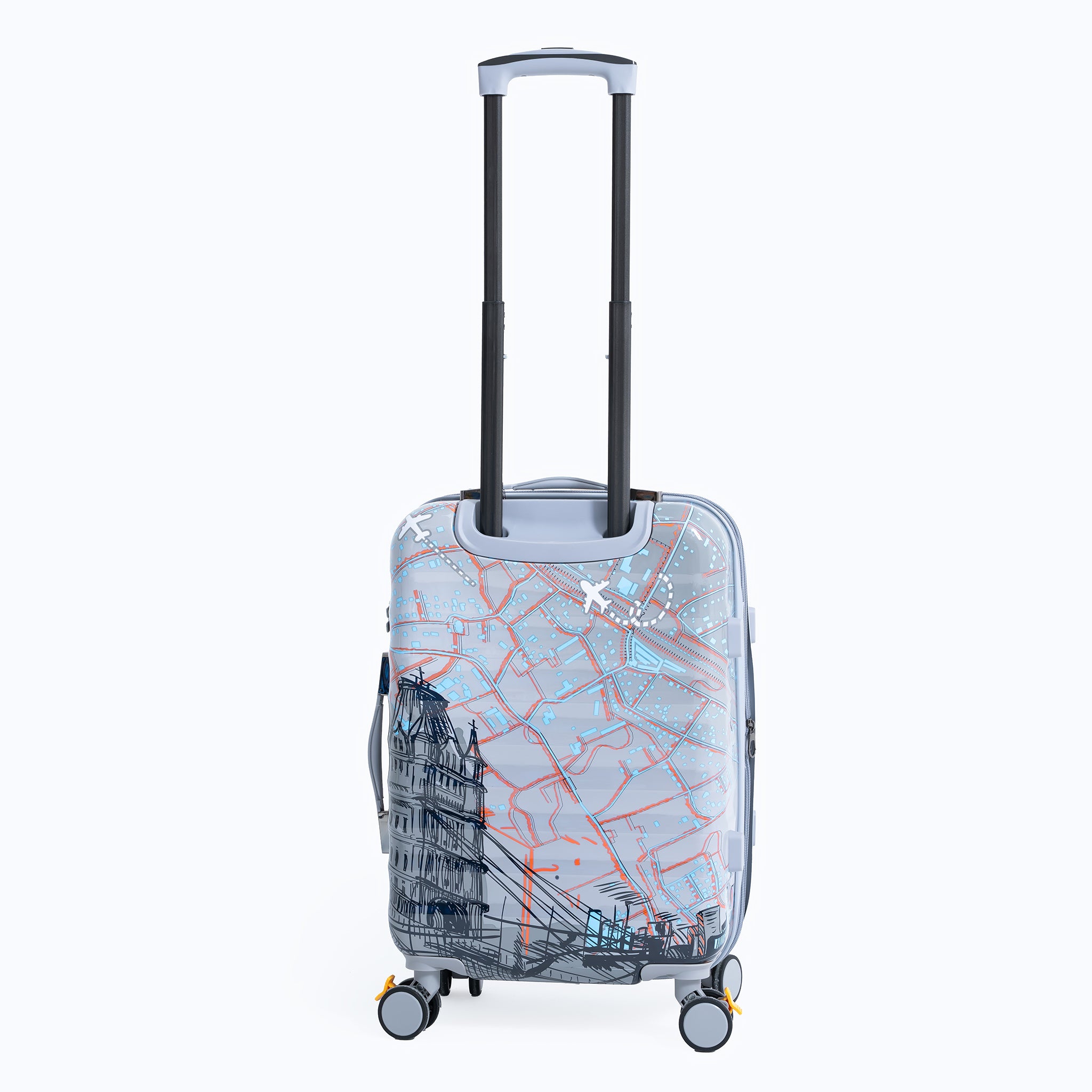 ENVY 3-Piece PC Print Trolley Luggage Set in Grey– Lightweight Cabin & Check-in Travel Bags (Small 20”, Medium 24”, Large 28”)