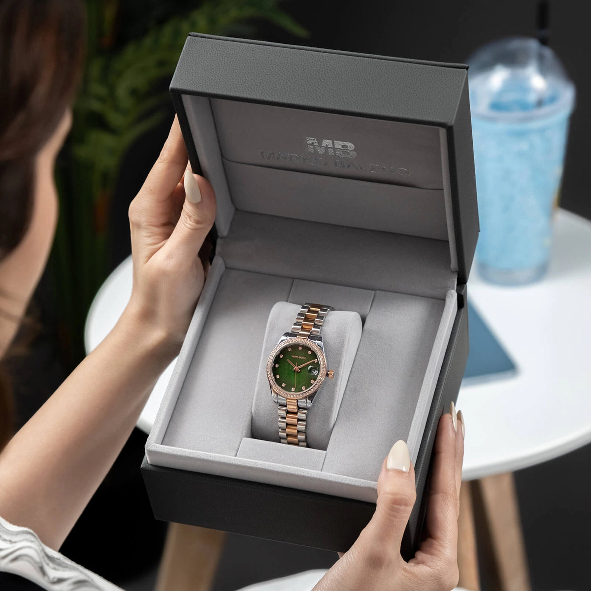 Mb202 MARKO BALENO AURORA MB202-D - Elegant Silver & Rose Gold Women's Watch ...